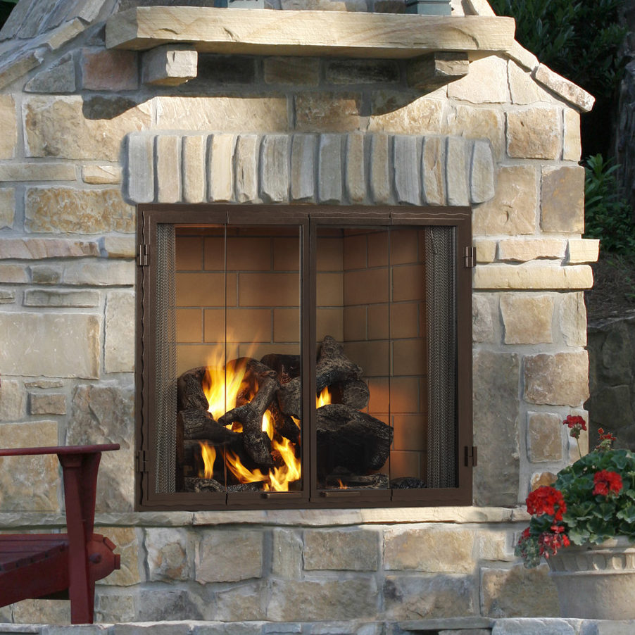 castlewood outdoor fireplace door color